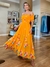 Vestido Longuete Bordado Laranja