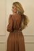 VESTIDO LONGO MANGA LONGA COM ELASTEX PUNHO E COSTAS - loja online