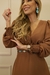 VESTIDO LONGO MANGA LONGA COM ELASTEX PUNHO E COSTAS - Valentina Fashion Store