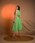 Vestido Cavado Alfaiataria Liso com Faixa - Verde - Free Option 