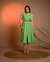 Vestido Cavado Alfaiataria Liso com Faixa - Verde - comprar online