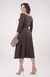 Vestido Canelado Liso - Marrom - loja online