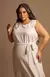 Vestido Plus Linho Listrado - Off White - loja online