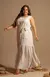 Vestido Plus Linho Listrado - Off White na internet