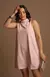 Vestido em Crepe Liso com Gola - Rosa - Free Option 