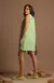 Vestido em Crepe Liso com Gola - Verde Menta - Free Option 