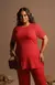 Conjunto Plus Canelado Blusa e Calça - Vermelho - Free Option 
