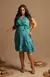 Vestido Plus em Crepe - Azul - comprar online