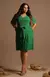 Vestido Plus com Bolso em Crepe - Verde na internet
