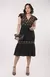Vestido Linho Bordado - Preto - comprar online