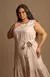 Vestido Plus Linho Listrado - Rosa - Free Option 