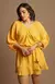 Macacão Curto Crepe Liso - Amarelo - comprar online
