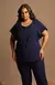 Blusa Plus em Crepe - Azul Marinho - comprar online