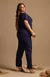 Blusa Plus em Crepe - Azul Marinho - Free Option 