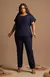 Calça Plus em Crepe - Azul Marinho - comprar online