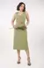 Vestido Canelado Liso - Verde - comprar online