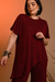 Conjunto Tricô em Malha com Assimetria - Marsala - Free Option 