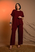 Conjunto Tricô em Malha com Assimetria - Marsala - comprar online