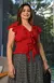 Blusa com Babados em Crepe – Vermelho - comprar online