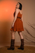 Vestido com Capa Crepe - Terracota na internet