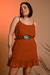 Vestido com Capa Crepe - Terracota - Free Option 
