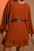 Vestido com Capa Crepe - Terracota - comprar online