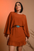 Vestido com Capa Crepe - Terracota - comprar online