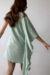 Vestido um ombro matcha