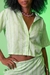 Camisa cropped stripes menta - Calê Company ltda