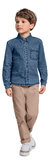 Camisa manga longa em jeans com elastano - comprar online
