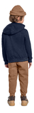 Conjunto jaqueta com capuz e calça com punho em moletom