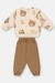 Conjunto blusão de ursos e calça em molecotton