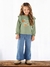 Blusa manga longa em meia malha verde pântano - NINA Closet Baby & Kids