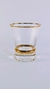 VASO VIDRIO CON ARO DORADO
