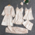 Conjunto Bata Y Pijama De Saten Y Encaje Mujer 5 Piezas Sexy - comprar online