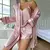 Conjunto Bata Y Pijama Corto De Saten Mujer 3 Piezas Sexy - comprar online
