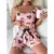 Pijama Mujer Raso Estampado Musculosa Y Short Importado Sexy - comprar online