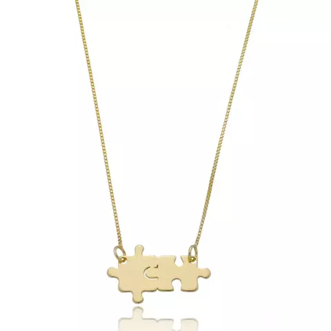 Colar Símbolo Autismo Banhado a Ouro 18k - comprar online