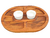 Petisqueira em Teca com 2 ramekins / molheiras brancas - comprar online