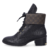 Bota Cano Curto Ridge Luz Da Lua Preto Com Monograma Mocca