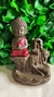 Incensário Cascata Buda Vermelho Meditando