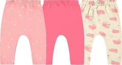 Kit 3 Calças Infantis Unissex Estampada Em Algodão Malwee Kids - comprar online