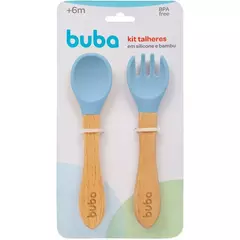 Kit Talheres em Silicone e Bambu - Buba na internet