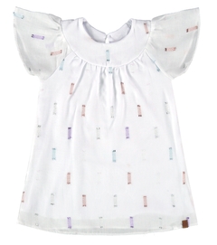 Vestido Infantil Manga Ampla Em Plumetis Brilho Malwee Kids - comprar online