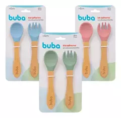 Kit Talheres em Silicone e Bambu - Buba