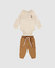 Conjunto Menino Body Manga Longa Bolso Frontal Em Algodão - Carinhoso