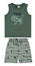 Conjunto Infantil Menino Bermuda Estampada Em Microfibra Malwee Kids - Esmeralda Baby