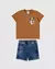 Imagem do Conjunto Infantil Menino Camiseta + Bermuda Em Jeans Moletom Malwee Kids