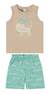 Conjunto Infantil Menino Bermuda Estampada Em Microfibra Malwee Kids na internet