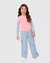 Calça Infantil Menina Wide Leg Bolso Cargo Em Jeans Moletom Malwee Kids
